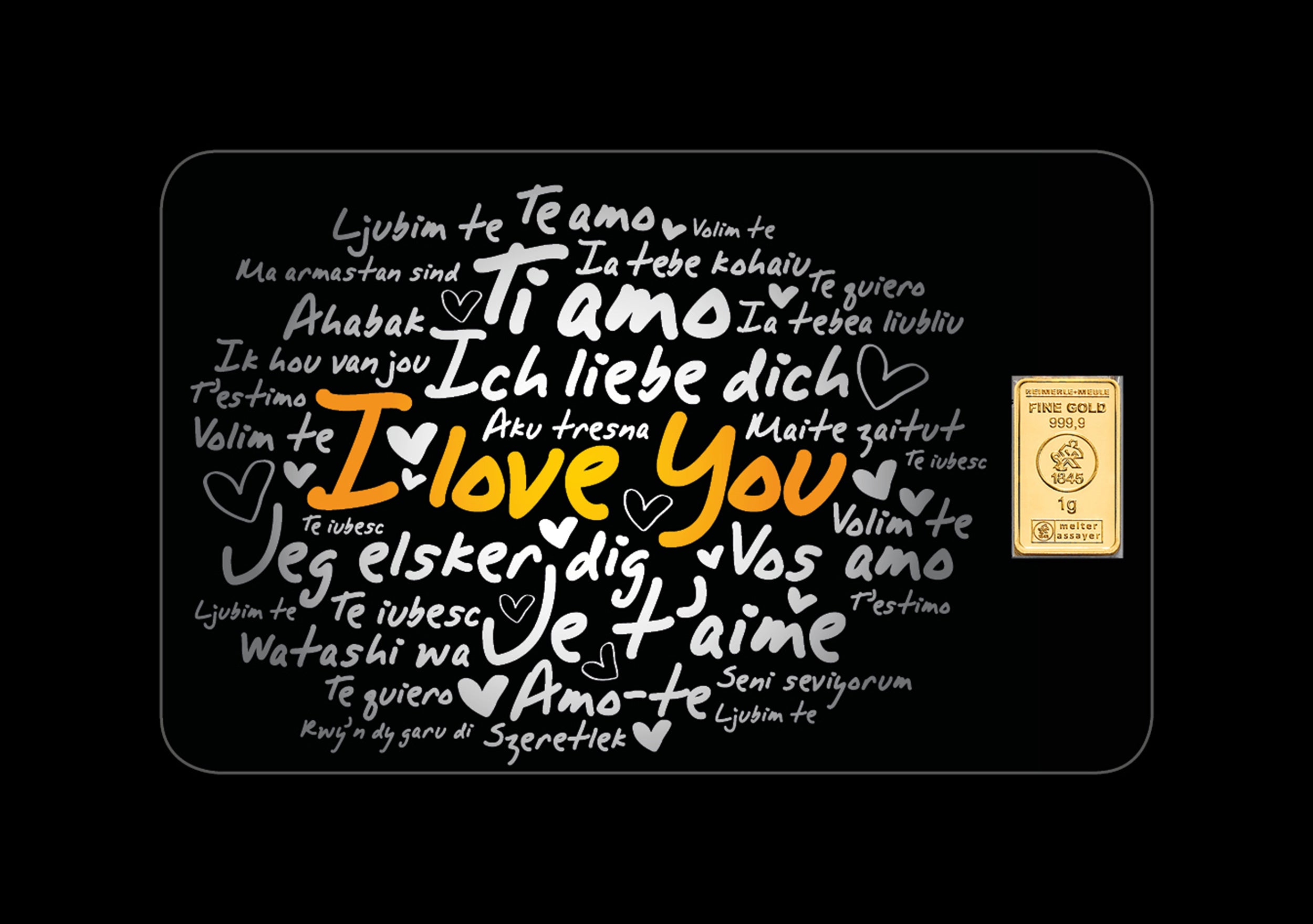 1 g Geschenkkarte Ich liebe dich